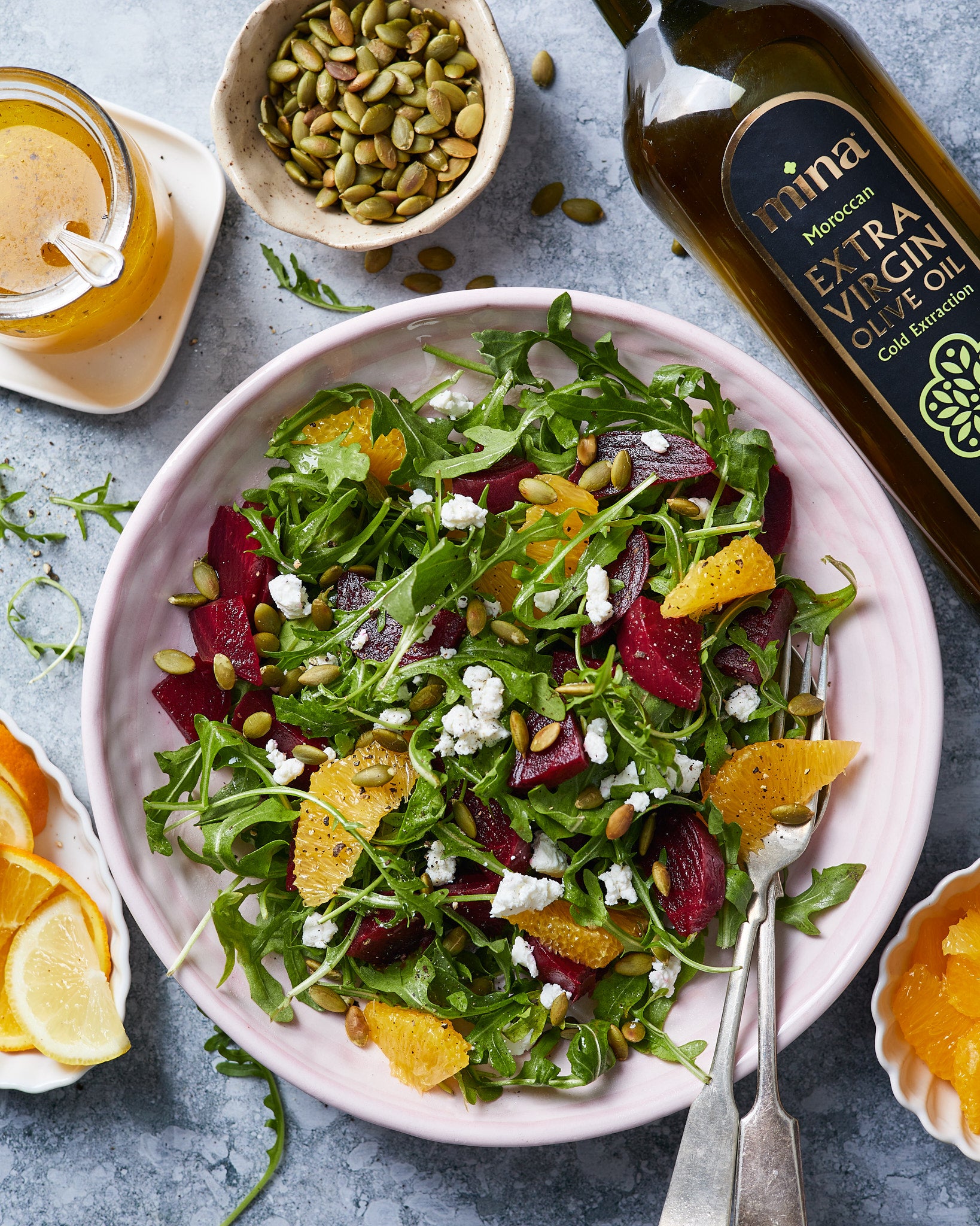 Arugula, Beet, Orange, Goat Cheese Salad Mina®