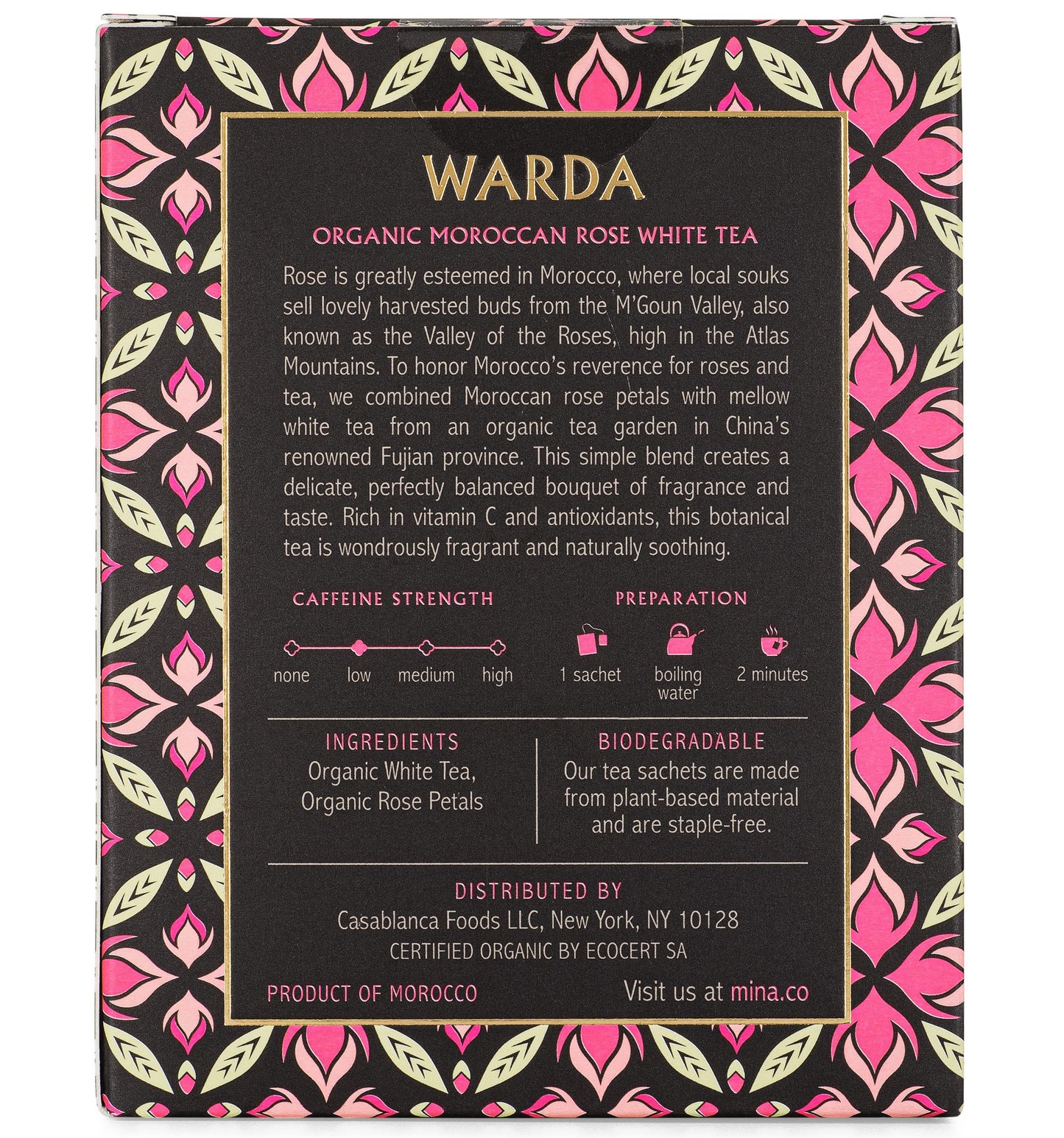 Warda, Organic Moroccan Rose White Tea