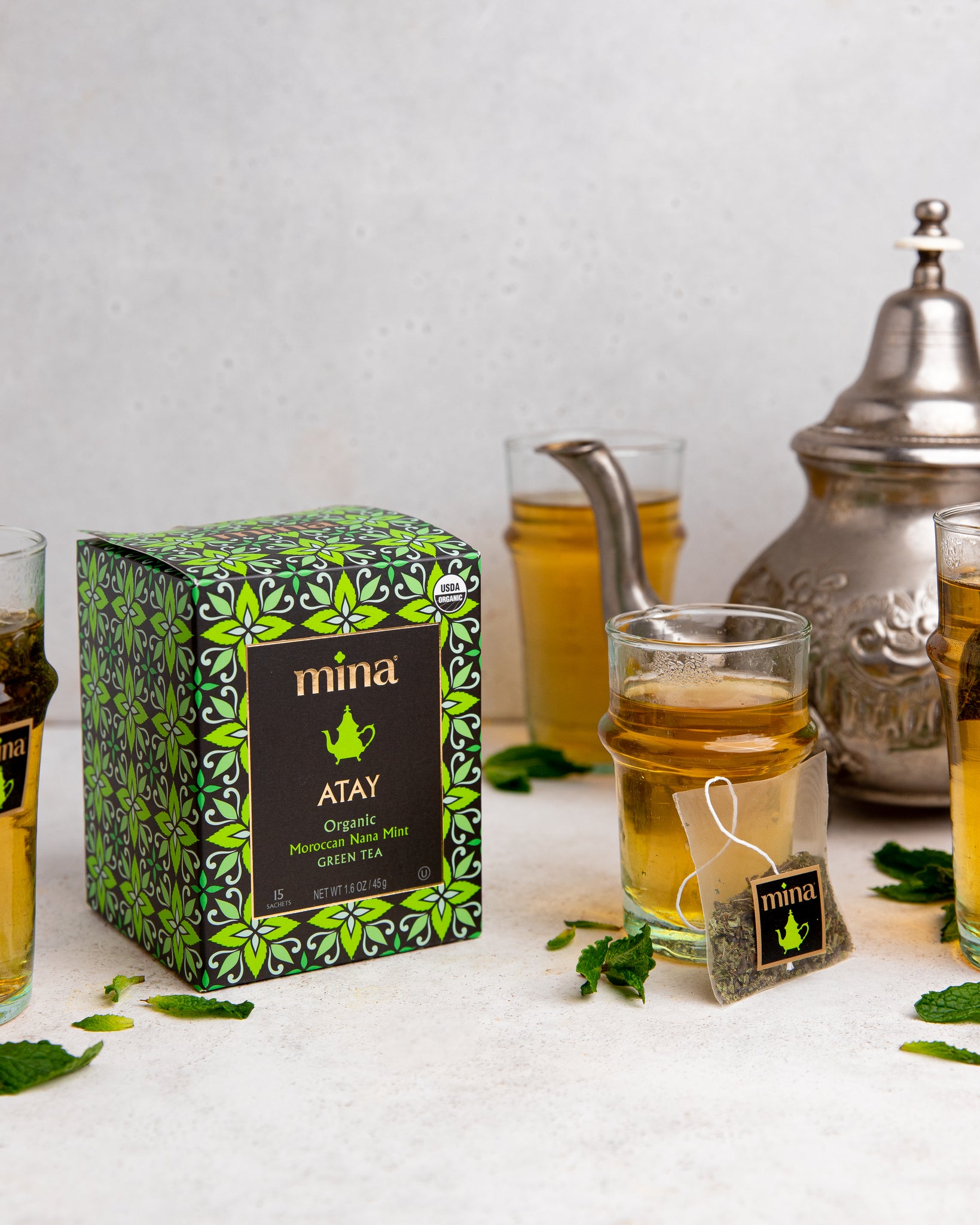 Atay Tea Atay, Organic Moroccan Nana Mint Green Tea by Mina®
