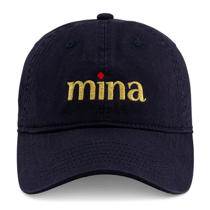 Mina Gold Logo Navy Hat