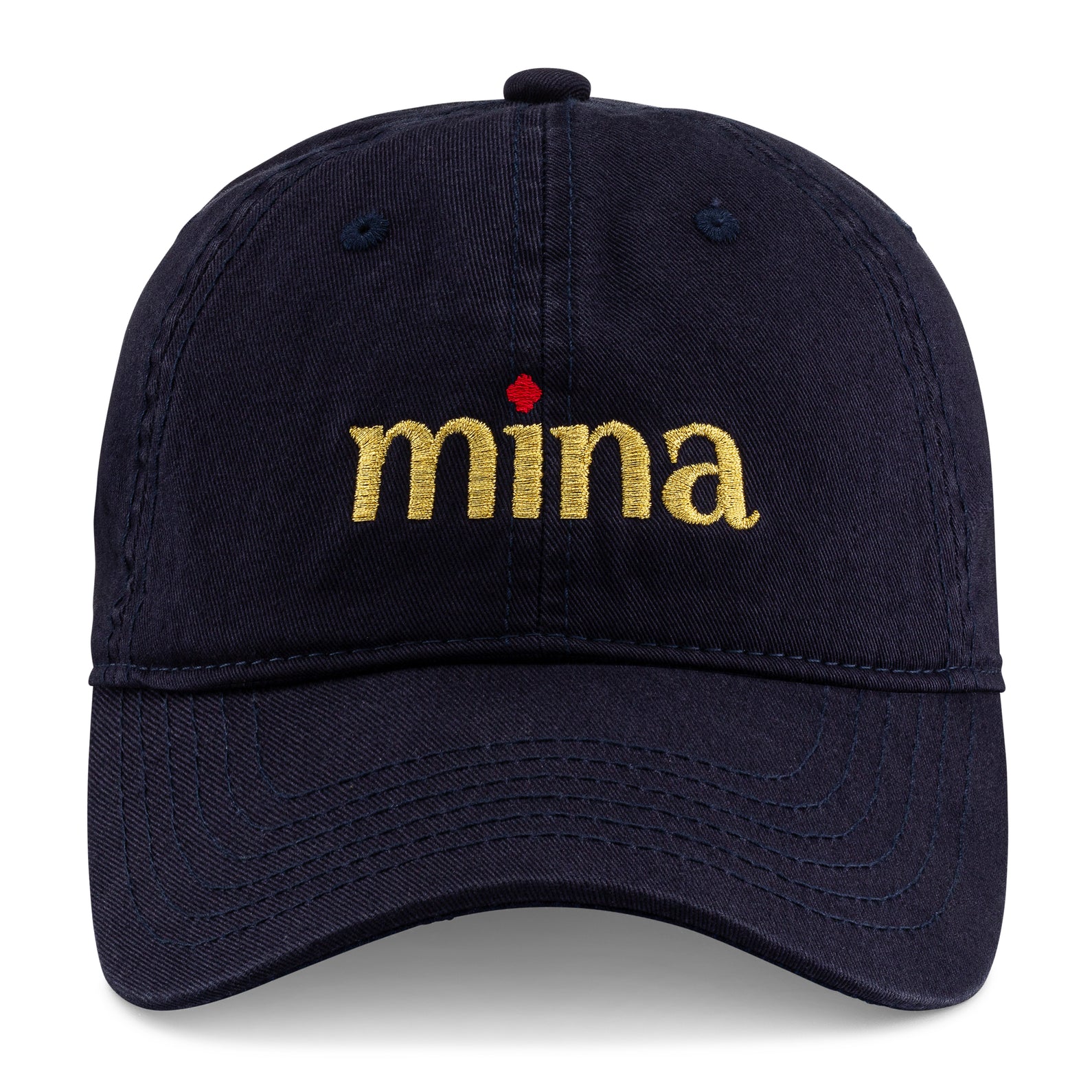 Mina Gold Logo Navy Hat