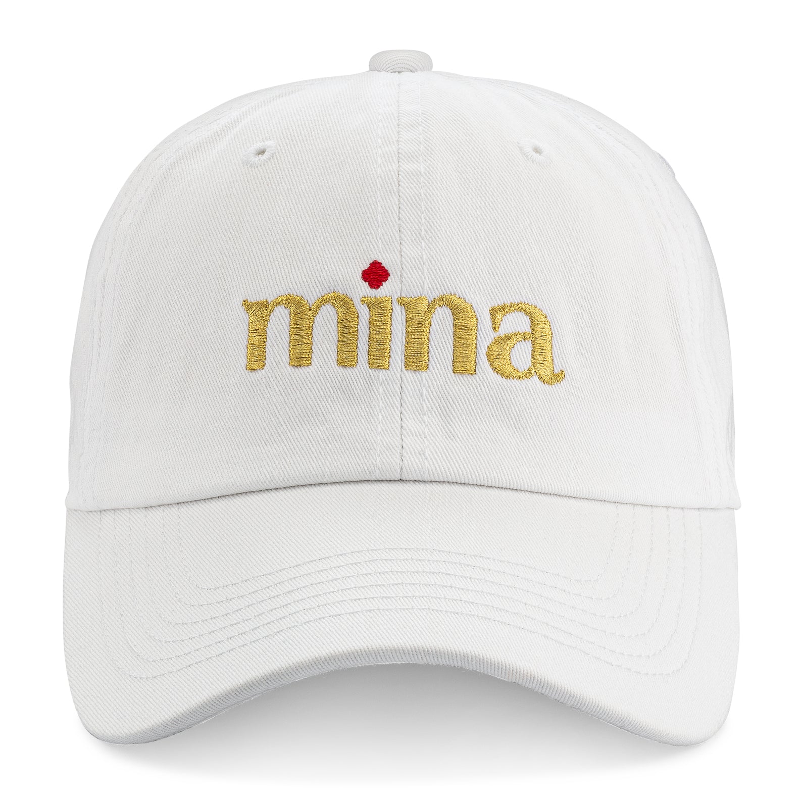 Mina Gold Logo White Hat