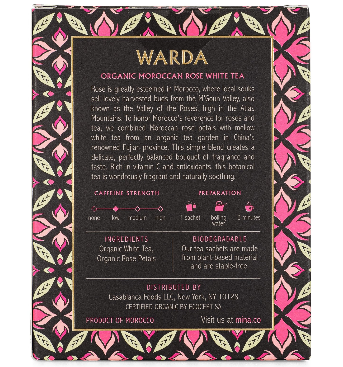 Warda, Organic Moroccan Rose White Tea