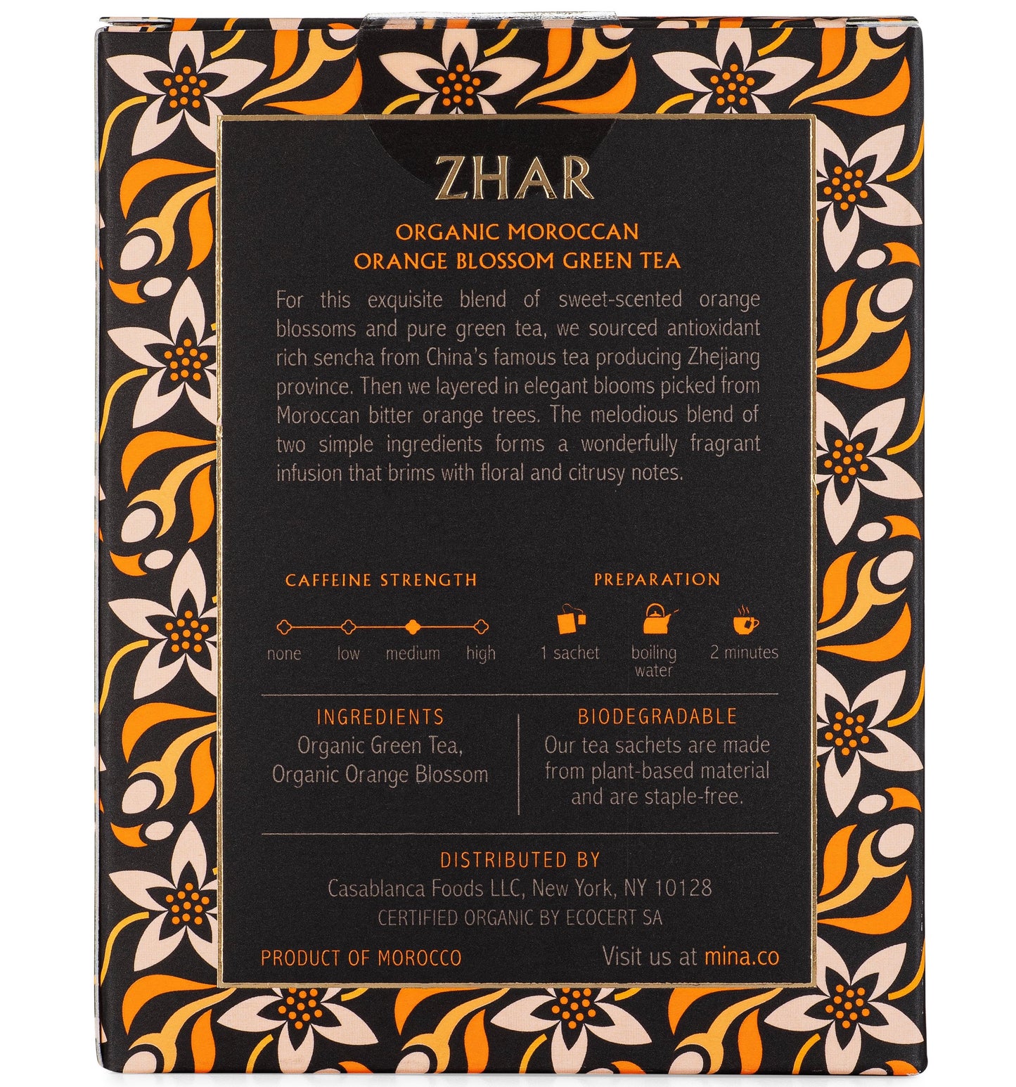 Zhar, Organic Moroccan Orange Blossom Green Tea